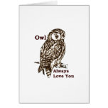 Graphic Owl Love Greeting Cards