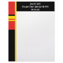 "Graphic Red Yellow Black" Letterhead Design