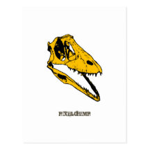Graphic T-Rex Skull Post Card