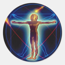 Graphic "Universal Man" Round Sticker