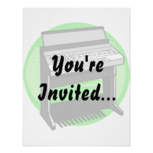 Graphique de musique de fond de vert d'organe élec invitation personnalisable