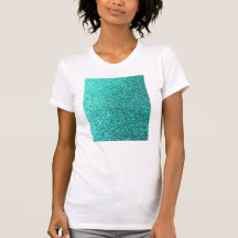 Graphique de scintillement de faux de turquoise t-shirt