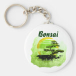 Graphique vintage de bonsaïs, version verte avec l porte-clés