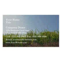 Grass growing on dry soil business card templates