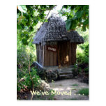 Grass Hut - New Address Postcard