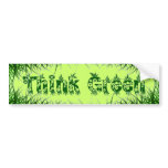 Grass Leaves & Flowers "Think Green" Bumper Sticker
