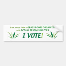 Grass Roots Organizer 1 Bumper Stickers