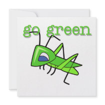 Grasshopper Go Green T-shirts and Gifts Custom Announcement