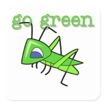 Grasshopper Go Green T-shirts and Gifts Sticker