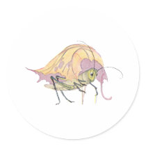 Grasshopper Grey with Crutch Round Stickers