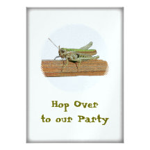 Grasshopper Hop Over To Our  Party Custom Announcement