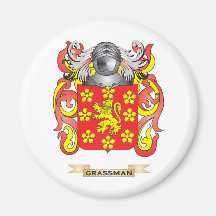 Grassman Coat of Arms (Family Crest) Fridge Magnets