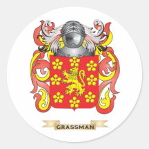 Grassman Coat of Arms (Family Crest) Stickers