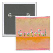 Grateful - colourful art of gratitude appreciation pin
