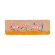Grateful - colourful art of gratitude appreciation labels