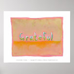 Grateful - colourful art of gratitude appreciation poster