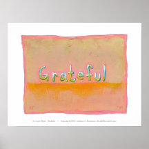 Grateful - colourful art of gratitude appreciation poster