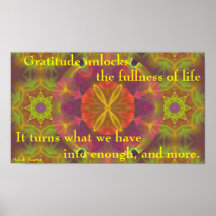 "Gratitude ...Enough and More" Poster
