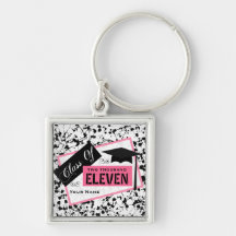 Graudation Class Of 2011 - Black Paint Splatter Keychain