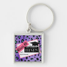 Graudation Class Of 2011 - Purple Leopard & Pink Key Chain
