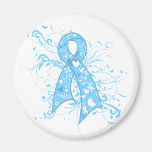 Graves Disease Floral Swirls Ribbon Refrigerator Magnet