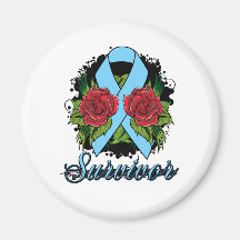 Graves Disease Survivor Rose Grunge Tattoo Fridge Magnets