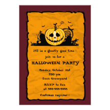Graveyard Pumpkin -halloween party invitation