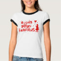 gravity plays favorites. girl with heart balloon. t-shirts