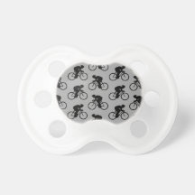 Gray and Black Bicycle Pattern. Pacifier