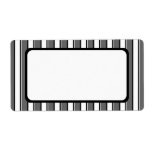 Gray and Black Stripes on White Shipping Label
