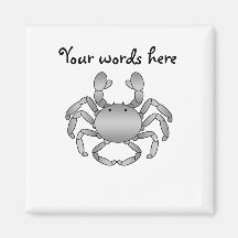 Gray crab fridge magnet