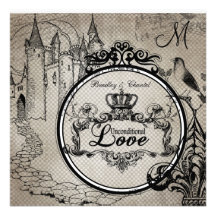 Gray Diamonds Unconditional Love Wedding Invite