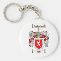 GRAY FAMILY CREST -  GRAY COAT OF ARMS KEY CHAINS
