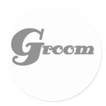 Gray Groom Round Sticker