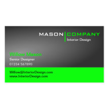 Gray Light and Lime Green Corporate Business Card