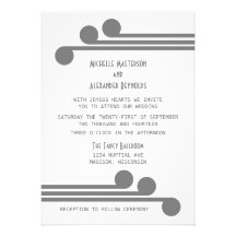 Gray Simple Deco Chic Wedding Invite