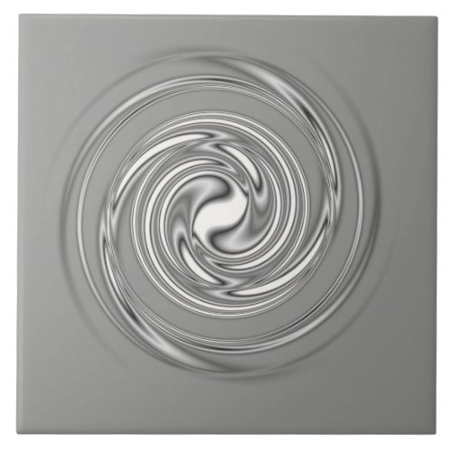 Gray Spiral Ceramic Tile zazzle_tile