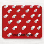 Gray white polka dots on burgundy background mouse pad