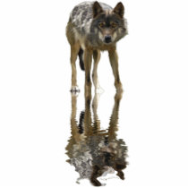 GRAY WOLF (sculpted) Wildlife Magnet