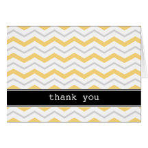 Gray & Yellow Chevron custom Thank You Cards