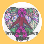 Grayland Daisy Love Came Down Heart Sticker stickers