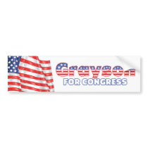 Grayson for Congress Patriotic American Flag Bumper Stickers