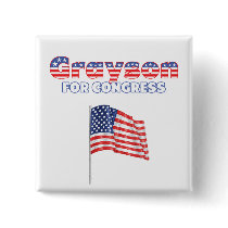 Grayson for Congress Patriotic American Flag Pin
