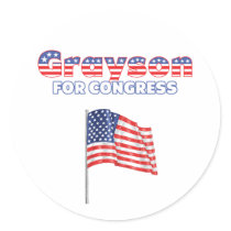 Grayson for Congress Patriotic American Flag Stickers