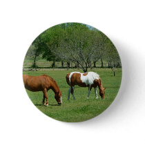 Grazing Horses Scene Pin