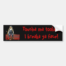 Grease Monkey Customized Toolbox Sticker (Red) Bumper Sticker