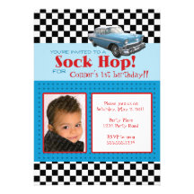 Greaser 50's StyleBirthday Photo Invitation