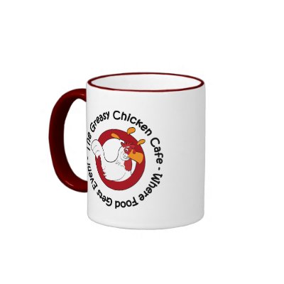 Greasy Chicken Mugs by haywiregraphics