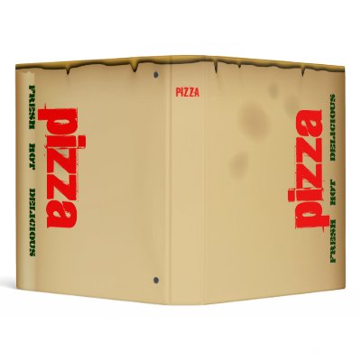Greasy Pizza Box Binders by bartonleclaydesign