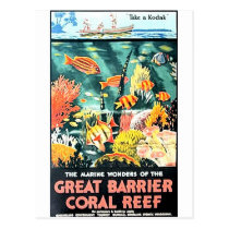 Great barrier coral reef postcards